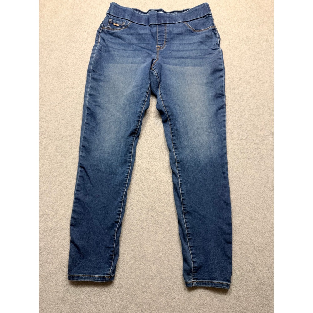 Nine West Heidi Pull On Skinny Jeans Medium Wash Blue Denim Size 12